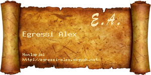 Egressi Alex névjegykártya